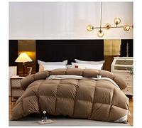 BDMFJY Piumino in Piuma D'Oca Imbottito Ipoallergenico di Qualità Lussuosa da Hotel, 95% Piuma D'Oca Con Rivestimento in Cotone 100% - per Tutta la Stagione, Marrone, 220x240cm (4.5kg)