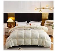 BDMFJY Piumino in Piuma D'Oca Piumino Imbottito Ipoallergenico di qualità Lussuosa da Hotel, 95% Piuma D'Oca con Rivestimento in Cotone 100% Piumino - per Tutta la Stagione,Beige,180x220cm(3.5kg)