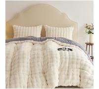 BDMFJY Trapunta Invernale Matrimoniale in Microfibra by Finta Pelliccia di Coniglio, Piumone Matrimoniale Invernale Calda, Piumino Imbottito, Coperta Trapuntata Anallergica,A01,220x240cm/5kg