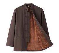 BDMRY Abito Invernale Invernali Abiti da Uomo Hanfu Abiti Tradizionali Cinesi, Abito di Arti Marziali Kung fuiformi Giacca Chun Giacca a Maniche Lunghe Tai Chi Camicia Uni Brown-L