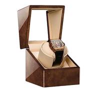 BDPRZGHGL Automatic Single Watch Winder Winding Case In Wood Shell And Leather With Multiple Rotation Modes Display Box (Color : B, Size : 1+0)