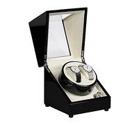 BDPRZGHGL Automatic Watch Winder Box for 2 Watches with Quiet Motor Anti-Aging Pu Leather 5 Rotation Mode Setting Retractable Table Pillow by AC Adaptor Or Batteries (Color : Ebony Grain)