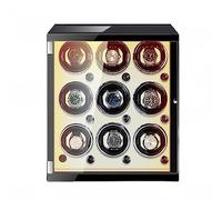 BDPRZGHGL Automatic Watches Winders 9 Winding Spaces Built-in LED Illumination Wooden Watch Case With Quiet Motor (Color : C, Size : 9+0)