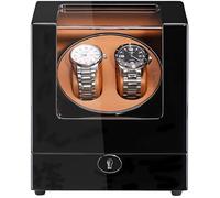 BDPRZGHGL Doppio avvolgitore per orologi automatici Guscio in legno, vernice per pianoforte, adattatore esterno e motore silenzioso alimentato a batteria, splendido scenario