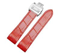 BDPRZGHGL Genuine Leather Watchband Folding Clasp Watch Belt Waterproof Watch Strap for Car&Tier San-TOS 100-Black 20Mm/Black/23Mm