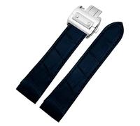 BDPRZGHGL Genuine Leather Watchband Folding Clasp Watch Belt Waterproof Watch Strap for Car&Tier San-TOS 100-Black 20Mm/Black/23Mm