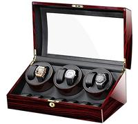 BDPRZGHGL Lampadario Orologio automatico con display per avvolgitore per orologi con piano in vetro Finitura per pianoforte Fodera in pelle Accessori motore super silenzioso (Colore : Nero)