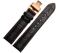 BDPRZGHGL Punti 18mm 20mm 22mm con cinturino per orologio in vera pelle Fibbia a farfalla in acciaio argentato