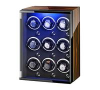 BDPRZGHGL Scatola avvolgitore 9 per luci colorate automatiche Cuscini regolabili Motore silenzioso per uomo Donna Orologi Scatola avvolgitore Avvolgitore di stoccaggio