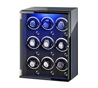 BDPRZGHGL Scatola avvolgitore 9 per luci colorate automatiche Cuscini regolabili Motore silenzioso per uomo Donna Orologi Scatola avvolgitore Avvolgitore di stoccaggio