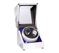 BDPRZGHGL Scatola bianca a doppio avvolgimento per orologio automatico Luce incorporata Vernice per pianoforte Esterno Motore silenzioso a doppia alimentazione (C)