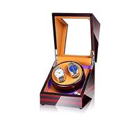 BDPRZGHGL Scatola carica doppio orologio per orologi automatici con guscio in legno chiaro blu Vernice per pianoforte Esterno Motore estremamente silenzioso (B)