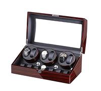 BDPRZGHGL Scatola caricaorologi automatica per orologi con scatola meccanica a carica automatica in pelle PU con motore silenzioso, vetrina portaoggetti a bilanciere per 13 orologi (E)