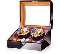 BDPRZGHGL Scatola caricaorologi per 4 6 orologi automatici, con luce LED blu, esterno in vernice pianoforte, 4 modalità di rotazione È così gentile da parte tua