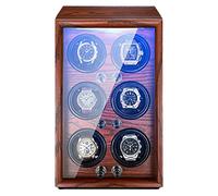 BDPRZGHGL Technology Automatic Watch Winder For 1 2 4 6 Watches With Quiet Motor Soft Flexible Watch Pillows Storage Case Men's And Women's Automatic Watches Display Box (Color : Gray, Size : 6+0)