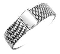 BDPRZGHGL watch straps 20mm 22mm solid mesh stainless steel strap with hook buckle classic polished silver watch band straps 2.0cm 2.2cm