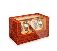 BDPRZGHGL Wooden Automatic Watch Winder for 4 Watches Watch Display Case with Quiet Japanese Motor Piano Paint Exterior 4 Rotation Mode Dual Power Supply (Color : D)