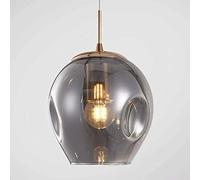 BDS lighting 12 tonalità di Vetro Luci del Pendente, 250cm Lunghi Cavi, 60 Centimetri Diametro Chrome Colori Rotonda Base della Lampada, Lungo Chandelier (Color : Grey)