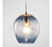 BDS lighting 12 tonalità di Vetro Luci del Pendente, 250cm Lunghi Cavi, 60 Centimetri Diametro Chrome Colori Rotonda Base della Lampada, Lungo Chandelier (Color : Blue)