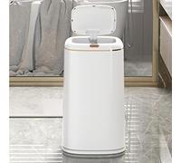 BDSDFSA Cestini per i rifiuti, Touchless con sensore di movimento del coperchio Slim Smart(White,35L)