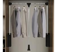 BDSHGRDH Asta per armadi a ribalta, Adjustable Pull Down Closet Rod, Heavy Duty Hanger for Hanging Clothes Wardrobe Rail Lift Organizer Storage System, Premium Polished Chrome(660 890mm)