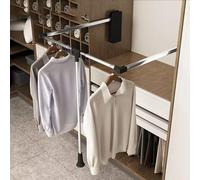 BDSHGRDH Asta per armadi a ribalta, Adjustable Pull Down Closet Rod, Heavy Duty Hanger for Hanging Clothes Wardrobe Rail Lift Organizer Storage System, Premium Polished Chrome(420 510mm)