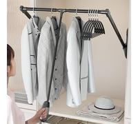 BDSHGRDH Asta per armadi a ribalta, Extendable Wardrobe Lift Pull Down Closet Rod, Aluminium Retractable Cabinet Rail Lifter Clothes Hanger Liftable Clothing Finishing Rack