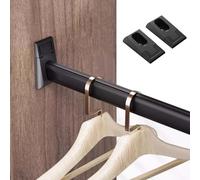 BDSHGRDH binario dell'armadio， Barra porta-grucce salvaspazio con supporti terminali, asta extra in metallo for guardaroba, lunghezza 60, 70, 90, 100, 110 cm(Black,110cm(43 1/4") Length)