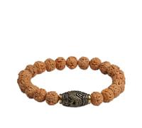 BDSHGRDH braccialetti con perline, Bracciale Indonesia Rudraksha Bodhi con perline di Buddha a cerchio singolo, unisex, for la meditazione