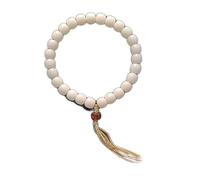 BDSHGRDH braccialetti con perline, Braccialetto di perline radice Bodhi in giada bianca, fatto a mano, con Buddha, meditazione e preghiera
