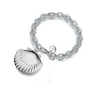 BDSHGRDH bracciali da Donna， Bracciale con Pendente a Conchiglia Intagliato a Mano Gioielli in Argento for Sorelle Amiche Coppie M