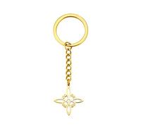 BDSHGRDH ciondoli da donna, Stainless Steel Archangel Metatron Keychain Sacred Geometry Pendant Seals of Archangel Angel Jewelry for Women girls(Witches Knot Keychaingold)