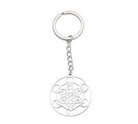 BDSHGRDH ciondoli da donna, Stainless Steel Archangel Metatron Keychain Sacred Geometry Pendant Seals of Archangel Angel Jewelry for Women girls(Metatron Cube Keychain)