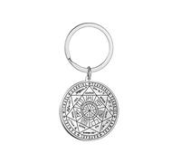 BDSHGRDH ciondoli da donna, Stainless Steel Archangel Metatron Keychain Sacred Geometry Pendant Seals of Archangel Angel Jewelry for Women girls(Archangel Keychainsilver)