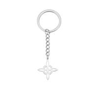 BDSHGRDH ciondoli da donna, Stainless Steel Archangel Metatron Keychain Sacred Geometry Pendant Seals of Archangel Angel Jewelry for Women girls(Witches Knot Keychainsilver)