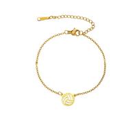 BDSHGRDH ciondoli da Donna， Stainless Steel Volleyball Necklace Dainty Volleyball Pendant Fashion Sport Ball Jewelry for Team Athlete Coach Volleyball Lovers(Volleyball Bracelet Gold)