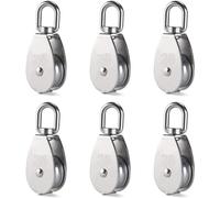BDSHGRDH Confezione da 6 pulegge Singole in Acciaio Inox, puleggia a rulli, Gancio Girevole for Gru, Cavo Metallico Liscio, Cuscinetto di carico