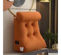 BDSHGRDH cuscini, Memory foam triturato con braccioli di supporto, tasca e maniglia, memory for la lettura ergonomica(Emma Orange,55x60x26 cm)