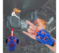 BDSHGRDH Lanciatore di ragnatele， Giocattolo for Bambini in plastica, Guanto da Cosplay, Lanciatore di Eroi, Set Giocattoli Divertenti for, educativi, Raggio d'azione 9,8 Piedi(Blue)