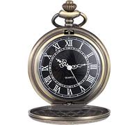 BDSHGRDH orologio da tasca， For Uomo con Quadrante e Catena(Bronze)