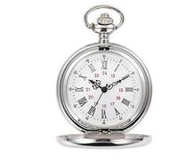 BDSHGRDH orologio da tasca， Orologio da taschino classico in acciaio vintage liscio con catena corta for uomo e donna, regalo for compleanno, anniversario, Natale, festa del papà