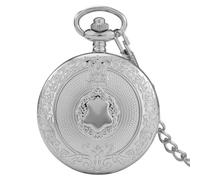 BDSHGRDH orologio da tasca， Orologio da taschino uomo al quarzo con scudo, orologio numeri romani e catena, Festa del papà, Natale