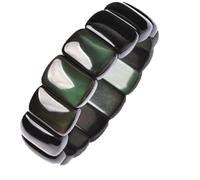BDSHGRDH ossidiana, Bracciale da uomo con occhio arcobaleno in ossidiana naturale
