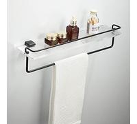 BDSHGRDH portasciugamani da doccia, Asciugamani e bottiglie di condimento - Organizer salvaspazio for accessori da cucina bagno(40cm Black and Bar)