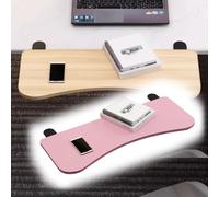 BDSHGRDH prolunga per scrivania， Vassoio estensibile for scrivania, ripiano for bracciolo del computer, piattaforma di estensione for vassoio tastiera curvo(Pink,25x10in(65x25cm))