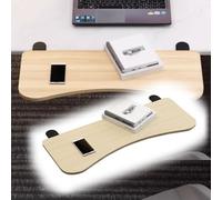 BDSHGRDH prolunga per scrivania， Vassoio estensibile for scrivania, ripiano for bracciolo del computer, piattaforma di estensione for vassoio tastiera curvo(Maple,25x10in(65x25cm))