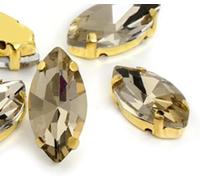 BDSHGRDH Strass, Horse Eye/Leaf Shape Glass Rhinestones with Claw Sew On Crystal Stone Strass Diamond for Clothes Sewing Accessories(Silver,5X10mm 50pcs)