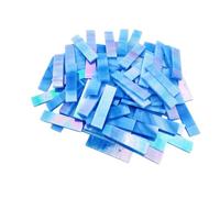BDSHGRDH Tessere di Mosaico， 4 x 1 CM Rectangular Iridescent Stained Glass Strip, 7oz Glass Mosaic Tiles for DIY Crafts,Plates,Picture Frames,Flower Pots(Iridescent Sky Blue)