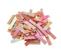BDSHGRDH Tessere di Mosaico， 4 x 1 CM Rectangular Iridescent Stained Glass Strip, 7oz Glass Mosaic Tiles for DIY Crafts,Plates,Picture Frames,Flower Pots(Iridescent Tangerine)