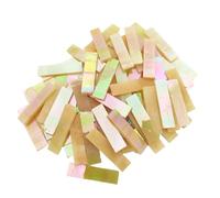 BDSHGRDH Tessere di Mosaico， 4 x 1 CM Rectangular Iridescent Stained Glass Strip, 7oz Glass Mosaic Tiles for DIY Crafts,Plates,Picture Frames,Flower Pots(Iridescent Yellow)